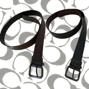 COACH Brown / Black  leather reversible belt *smooth texture* in Excellent/MINT​